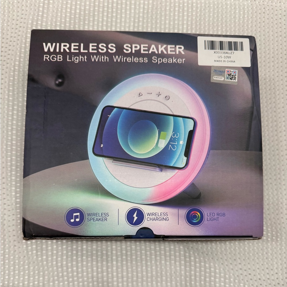 New Color Changing Bluetooth Speaker Night Light with Wireless Charging